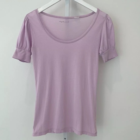 STEPHANIE B PIMA COTTON LAVENDER TSHIRT 0416 SMALL - Picture 3 of 10
